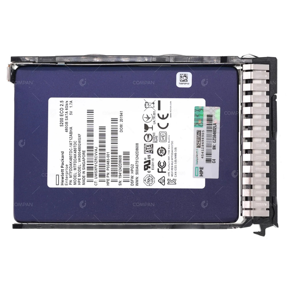 P05312-001  HP 480GB 6G SATA 2.5 SFF SSD